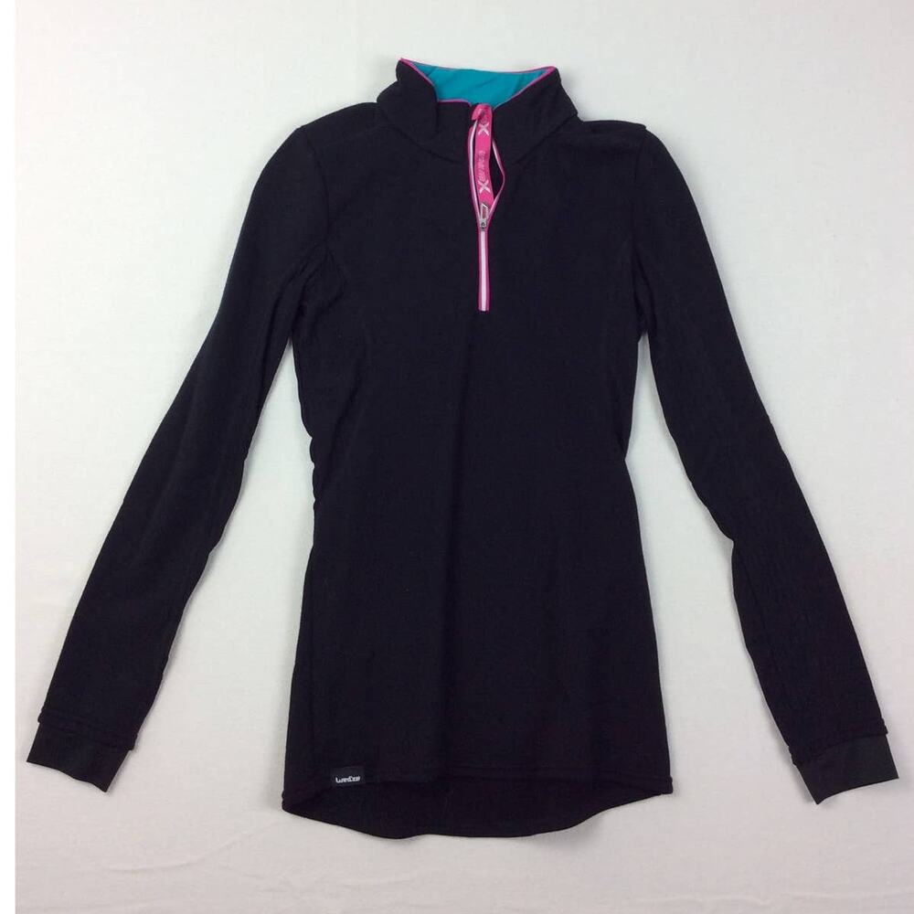 Decathlon Wedze Women Wool Blend Fleece Pullover Black XSmall